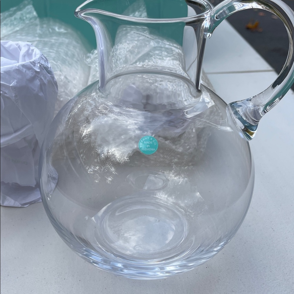 Tiffany & Co. Clear Crystal Pitcher and Glass Set - Picture 2 of 5